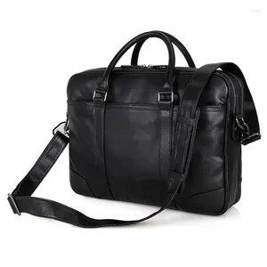 Tas Nesitu Large Black Echt lederen mannen Messenger Bags Man aktetas 14 '' Laptop Portfolio Business Travel Male #M7348