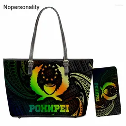 Bag Nopersonality Arrivée 2pcs Femmes Pu en cuir épaule et portefeuilles pohnpei hawaii imprimé floral dames totes grande capacité