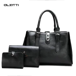 Bag Olsitti 3 en 1 Hombro de cuero PU de alta calidad para mujeres 2024 bolsos de lujo bolso y saco de bolso A Main