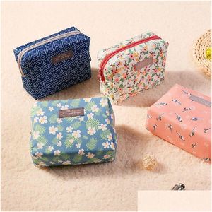 Sac Organisateur Oiseau Imprimé Floral Cosmétique Sacs Haute Capacité Zipper Voyage Maquillage Femmes Sac À Main Lage Mode Drop Livraison Accessoires Dhevm