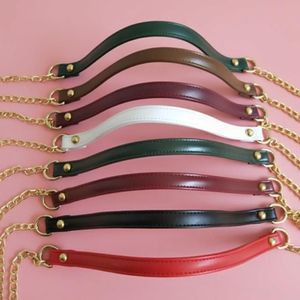 Tasonderdelen accessoires 120 cm vervangende schouderband diy zwarte pu lederen handgreep riem voor hardware metalen ketting256Z