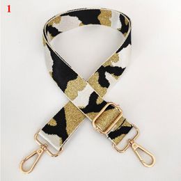 Tasonderdelen accessoires 130 cm camouflage lange schouderbanden brede verstelbare riemgreep Webbing voor handtas gouden zilveren gesp 221124