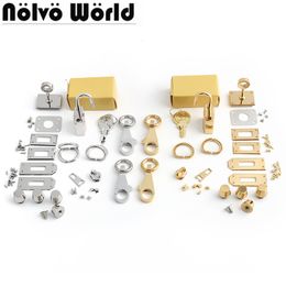 Tasonderdelen accessoires 2-10sets gouden zilveren metalen draai sloten voor lederen diy handtassen tas draagtas kas clasps sluiting