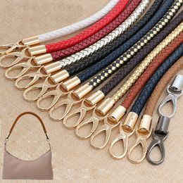 Tas Onderdelen Accessoires 2 stks PU Leer Gevlochten Touw Handvatten voor Handtas Schoudertas Riem Handgemaakte Tas DIY Accessoires Legering Metalen Haak Gesp KZ0346 230726