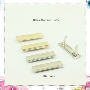 Accesorios de piezas de bolsas 30 piezas de 10x38 mm Bolsa de metal etiqueta en blanco Personalizar hebilla decorativa para zapatos bolso bolso hardware de bricolaje accesorios de costura 230816