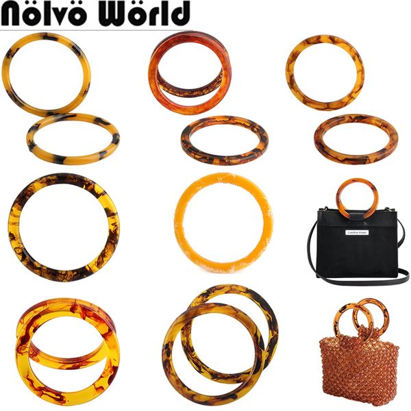 Pièces de sac accessoires 4 10 pièces sacs de cercle de résine ambre poignée de forme ronde pour les femmes sacs à main fabriqués à la main cadre de sac à main de mode à la main 230825