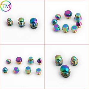 Tas Onderdelen Accessoires 6mm 8mm 10mm 13mm Regenboog Dubbele Dop Klinknagels Stud Ronde Nagel Spike Ronde Kop Schroef Terug Klinknagels Voor Diy Handtas Ambachtelijke Accessoires 230914