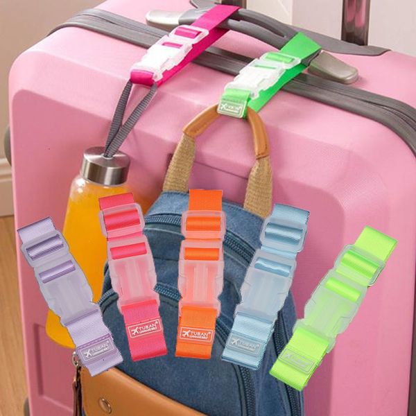 Piezas de bolso Accesorios Correas de equipaje ajustables Accesorios de equipaje de nailon Correas de hebilla colgantes Maleta Bolsa Correas Cinturón Ganchos de bloqueo Viaje 230926