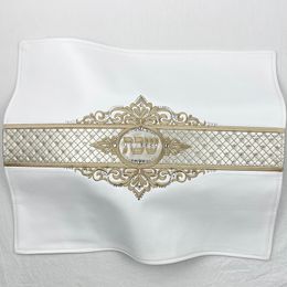 Tasonderdelen accessoires challah cover met stenen woorden in Hebreeuws borduurwerk pu lederen broodomslag 230818