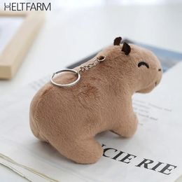 Sac pièces accessoires mignon Capybara peluche jouet porte-clés 12 cm animaux en peluche porte-clés anneau pendentif voiture 231202