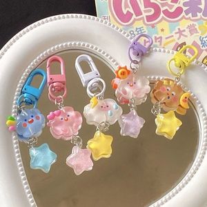 Tas Onderdelen Accessoires Leuke Mood Cloud Star Sleutelhanger Meisjes Cartoon Kawaii Sleutelhanger voor Vrouwen Paar Kinderen Charms Kpop Sieraden 231219