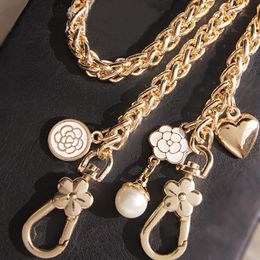 Tasonderdelen accessoires diy 30 cm-160 cm vervanging gouden metalen ketting schouderkruisbanden voor zakken handtassen 8 mm dikke tas kettinggreep zakbanden 230418