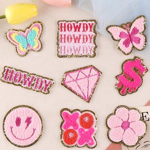 Accessoires voor tasonderdelen Strijkservice Howdy Pink Patch Rodeo Bachelorette Party Southwest Patch Western Boot Space Cowgirl Southern Girl Gift Yall 230826