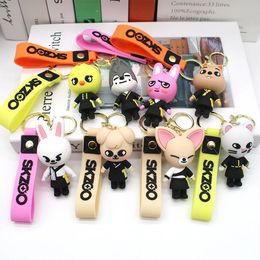 Accessoires de pièces de sac Kawaii Skzoo porte-clés pour femmes figurines de dessin animé mignon pendentif porte-clés de voiture porte-clés bijoux cadeaux de jouets pour enfants 231219