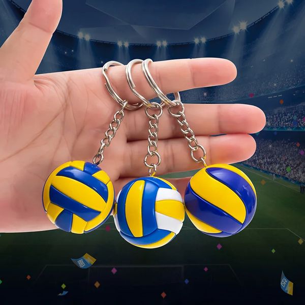 Accesorios de piezas de bolsa Llavero de voleibol de cuero Mini PVC Llaveros de coche Bola Jugador deportivo Juguetes clave para mujeres Hombres Colgante al por mayor 231219