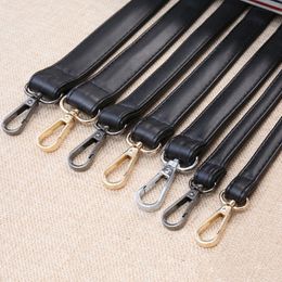 Accesorios para piezas de bolsos Matt Black Long Bag Strap DIY Reemplazo ajustable PU Leather Shoulder Bag Strap Belt para bolsos Monederos 4 Metal Colors 230418