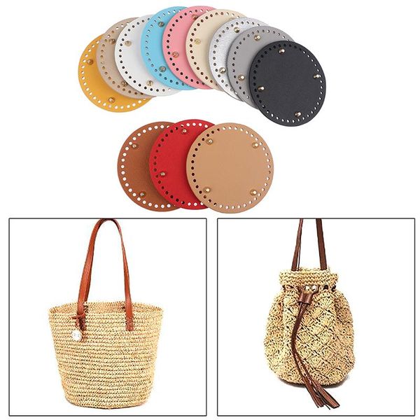 Pièces de sac, accessoires, fond rond en cuir, tapis de fabrication de Crochet, coussin de sac à main, Base de sacs tissés à la main, fournitures de bricolage