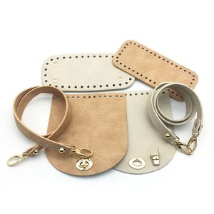 Pièces de sac Accessoires Sangle de sac en cuir suédé sac à main fait à la main ensemble tissé fonds de sac de haute qualité avec accessoires de matériel pour sac à main à bandoulière bricolage 230418