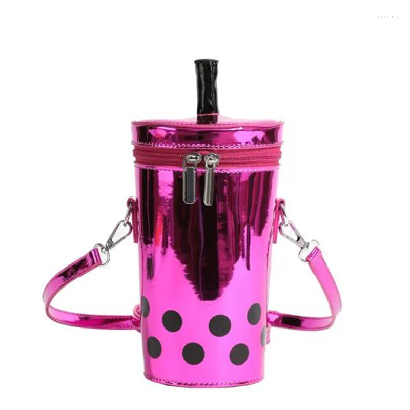 Bag Personality Tea Cup Summer 2024 Young Women's Single Shoulder Bright Cylinder Fashion Trend