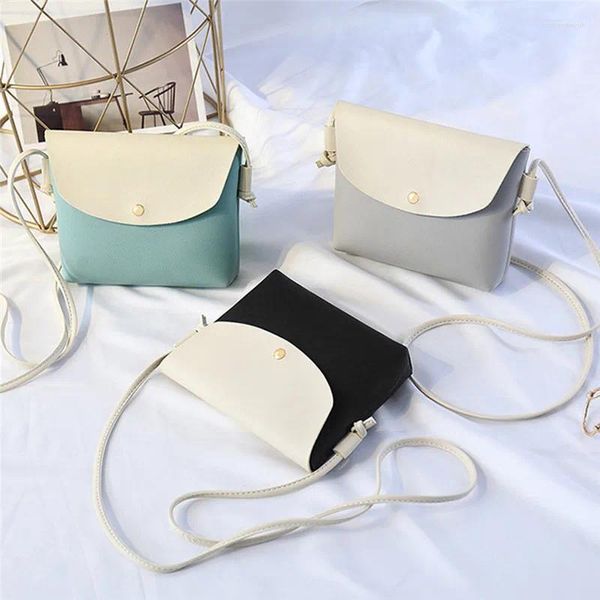 Sac Pu Leather Small Square Ladies Fashion Hands sac à main rétro Messenger Student Mobile Phone Mobile