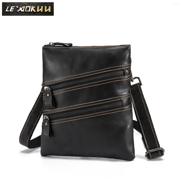 Bolsa de cuero de calidad diseño masculino hombro mensajero casual moda cross-body 9 