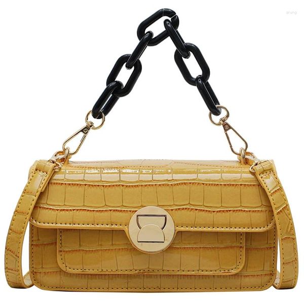 Sac rétro mode Crocodile motif flip fourre-tout