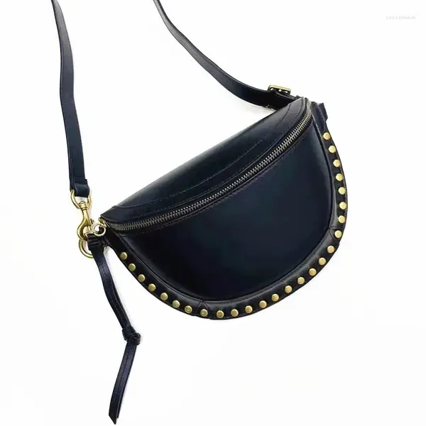 Sac Rivet décoration femme bandoulière cuir de vache métal femmes épaule femme poitrine sacs Sac A Mian