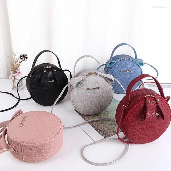 Bolso de hombro de diseño redondo para mujer, bolsos de cuero PU de lujo, bandolera pequeña, bolsos de moda individuales, 2024