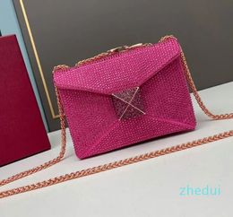 Bolso Bolso De Hombro Tote De Mujer Bordado De Diamantes De Imitación Diseñador Imitación De Cristal Clamshell