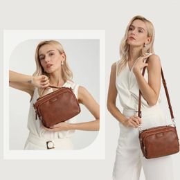 Sac épaule pour femmes PU Le cuir crossbody sacs Vegan Multi Pocket Dame Purse