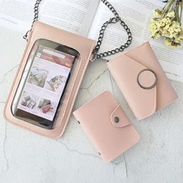 Tas schouder geslingerd portemonnee mobiele telefoon transparant metaal eenvoudige vrouwen ontwerptype maatfunctie compatibel merk touch #rn