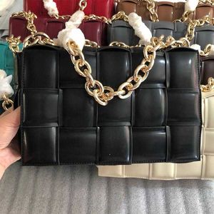 Tas showecomfort01 Dikke metalen ketting PU lederen tas Luxe damestas Designer Vrouwelijke trend Geruite schouder Dame portemonnee en handtas Ins