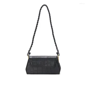 Sac Small Square Flap 2024 Fashion Quality Pu Leather pour femme de sac à main Crocodile Modèle de bracelet tissé Sacs de messager