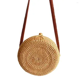 Sac de transport de sac cercle à la main Bali ronde rétro ratan rattan plage crossbody de voyage de voyage de voyage #s