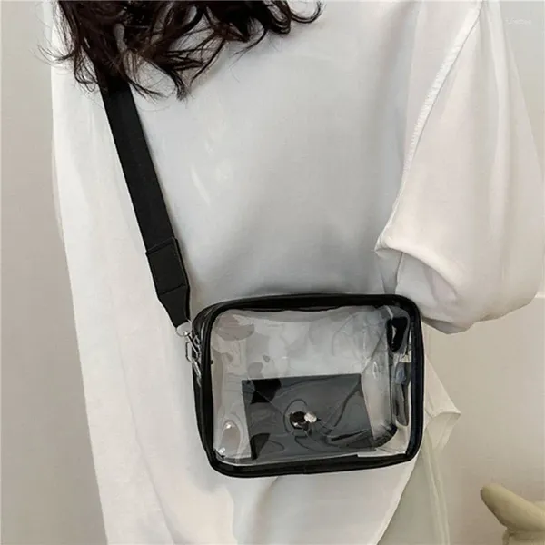 Sac Transparent carré femmes marque de mode petit cartable décontracté japonais Couple épaule messager bandoulière