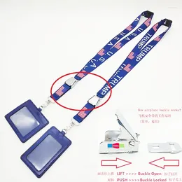 Tas USA BIDEN TRUMP Amerikaanse vlag Lanyards Sport Mobiele telefoon sleutelhanger riem ID-kaart Badge houder DIY Hang touw sleutelhanger cadeau