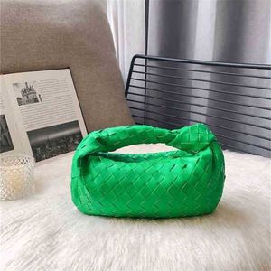 Bolso Venetasbottegas Bolso de diseñador Jodie Cuero anudado Tejido Mujer Verde Arrugado Nube Hombro Cruzado