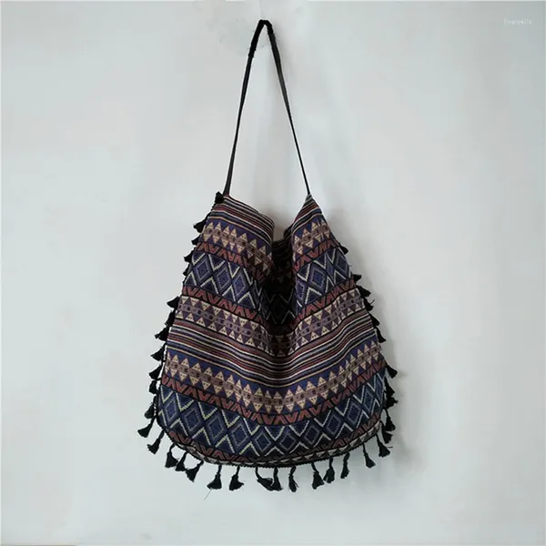 Bolso vintage bohemian marco de hombro marginal boho hippie gitano con bolsos de mujer con flecos