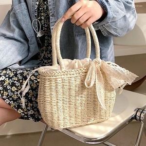 Tas weven tote bucket 2024 zomer hoogwaardige stroming dames designer handtas reis hoge capaciteit strand