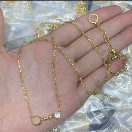 Tas met bloembrief hanger ketting koperen goud trui ketting kettingen mode sieraden geschenken voor vrouw mannen accessoires groothandel winkels hlvn5 -12