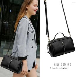 Bag Woman's 2024 Single Shoulder Small Square gecontracteerd Pure Black Brand Fashion Cross-Body Bags For Woman