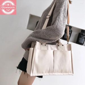 Tas vrouwen casual canvas schouder dames buitenzakken crossbody tassen massieve dikke katoenen doek portemonnees en handtassen voor meisjes