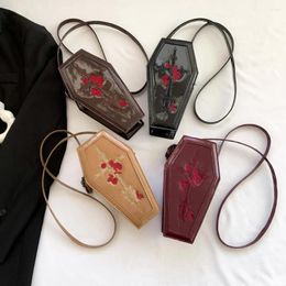 Sac femmes cercueil sacoche sac à main dessin animé gothique bandoulière polyvalent Rose pochette décontracté Halloween cadeau
