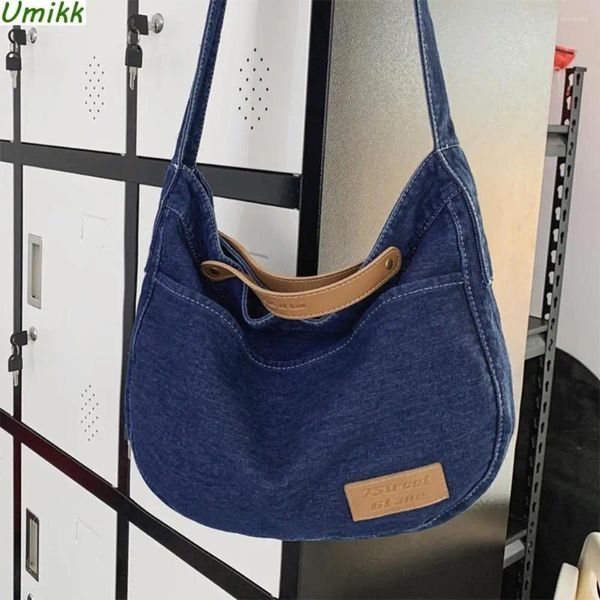 Bag Women Denim Messenger Jeans Ligero Ligero Tote Gran capacidad Versátil Hombro Sendero suave