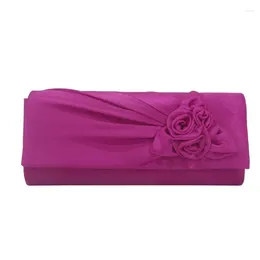 Bag Women Ladies Silk Rose Pattern Casual Clutch Purse Chain Handbag Evening Party For Wedding Festival Decor 28GD