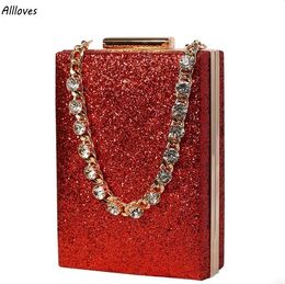 Bolso Mujer Caja de metal Diamantes brillantes Embragues Monedero Bolso de noche Top Bling Moda Ladys Bolsa de fiesta Bolsas CL2930 s