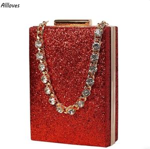 Bolso Mujer Caja de metal Diamantes brillantes Embragues Monedero Bolso de noche Top Bling Moda Ladys Bolsa de fiesta Bolsas CL2930 s