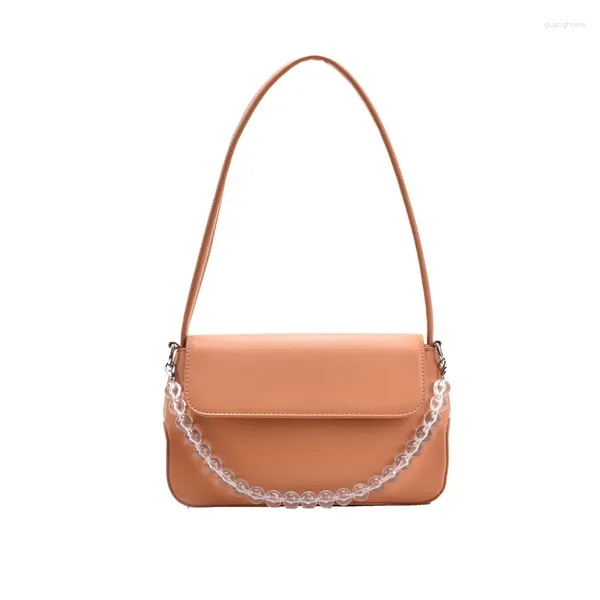 Bolsas para mujeres hombro 2024 Juvenil bolso pequeño cuero artificial damas niña trabajo de alta calidad naranja fácil de limpiar