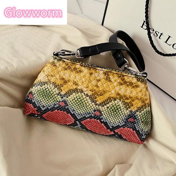 Bolsas para mujeres con bolsos de impresión de serpientes bolsos de cuerpo cruzado Vintage pequeño hombro 2024 diseñador de lujo femenino puro de cuero de puba de cuero