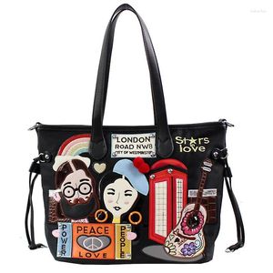 Bolso tuya 2024 Fashion Ladies Cartoon Shoulder Bolsas de gran capacidad Bolsas casuales Mujeres hechas a mano Messenger bordada